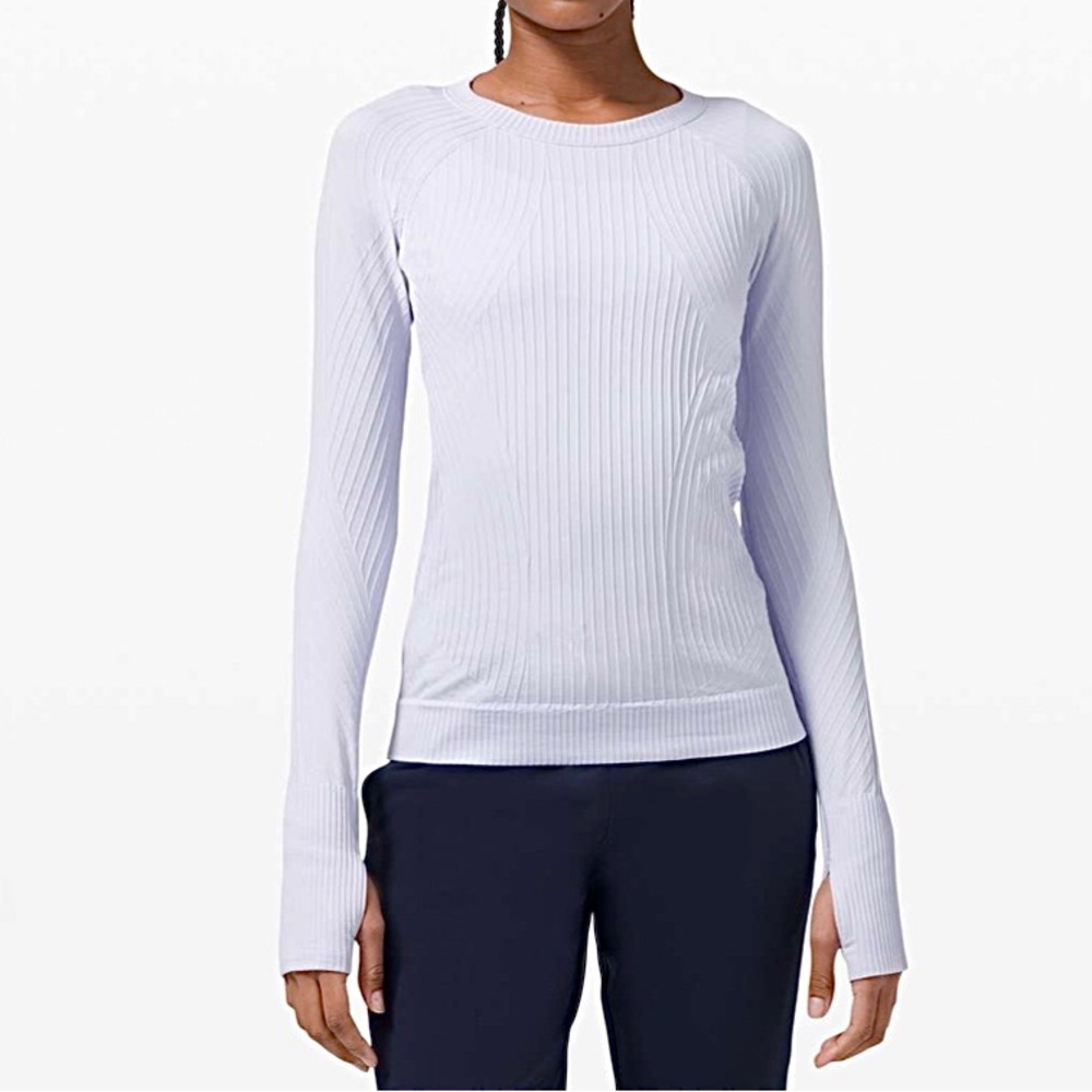 LULULEMON Rest Less Pullover Aerial Currant Serene Blue Long Sleeve